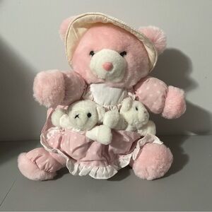 3/25$(Mix) Adorable Pink Teddy Bear Holding Mini Bears 12”